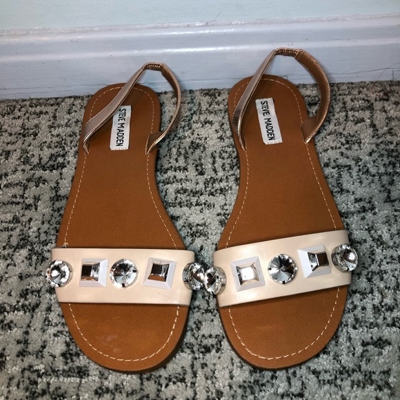 Steve Madden Jeweled Amelie Flat Sandals Size 9 - Picture 1 of 9